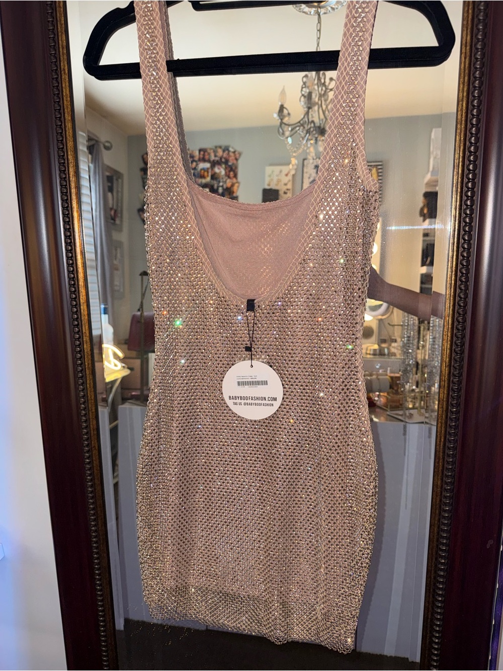 Babyboo Petra mini dress in gold sparkle Size Small - Picture 10 of 12
